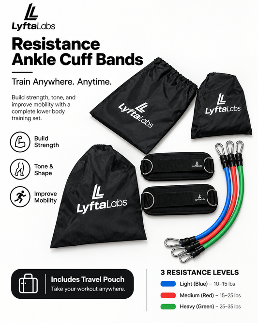 LyftaLabs™- Build Curves Ankle Cuff Resistance Band (6pcs)