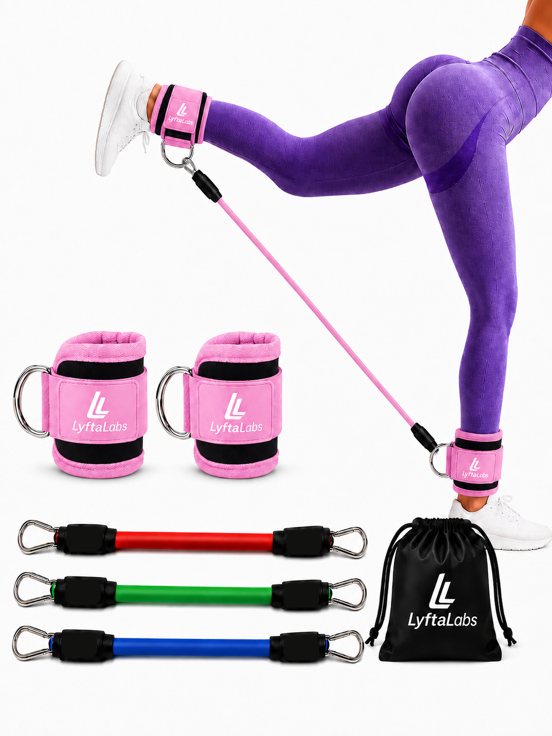 LyftaLabs™- Build Curves Ankle Cuff Resistance Band (6pcs)
