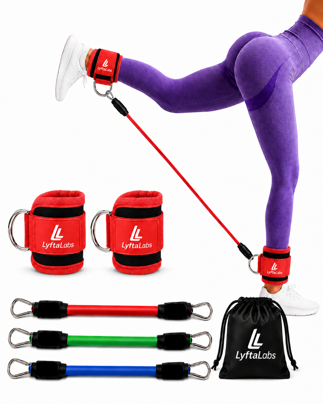 LyftaLabs™- Build Curves Ankle Cuff Resistance Band (6pcs)