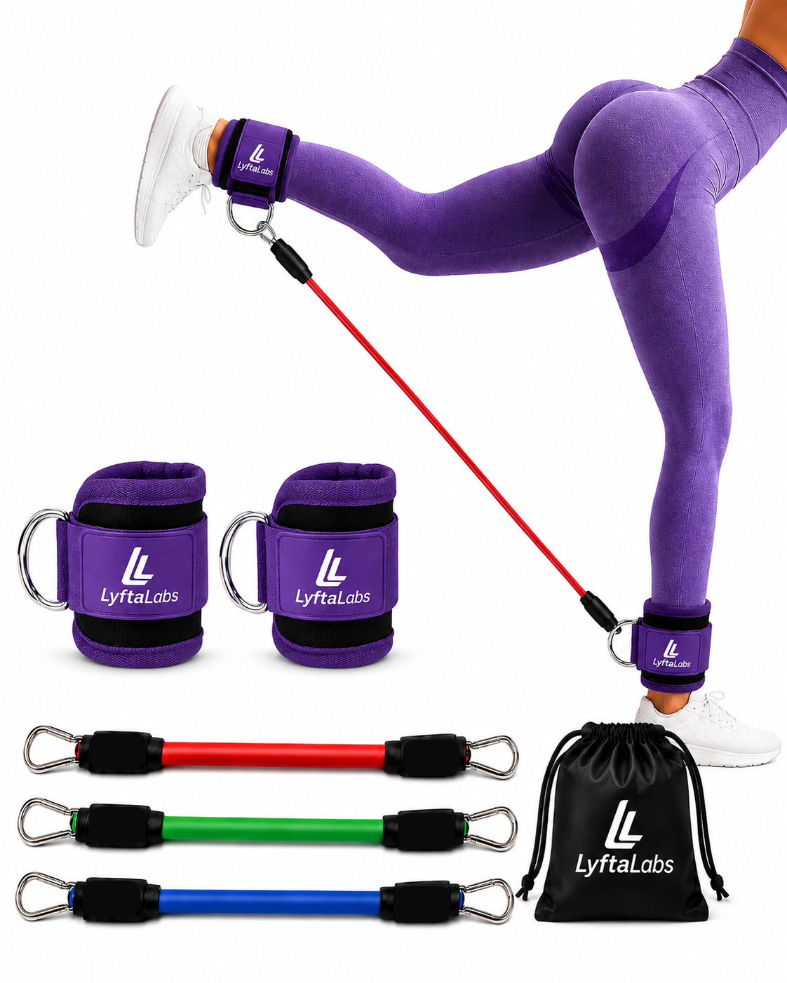 LyftaLabs™- Build Curves Ankle Cuff Resistance Band (6pcs)