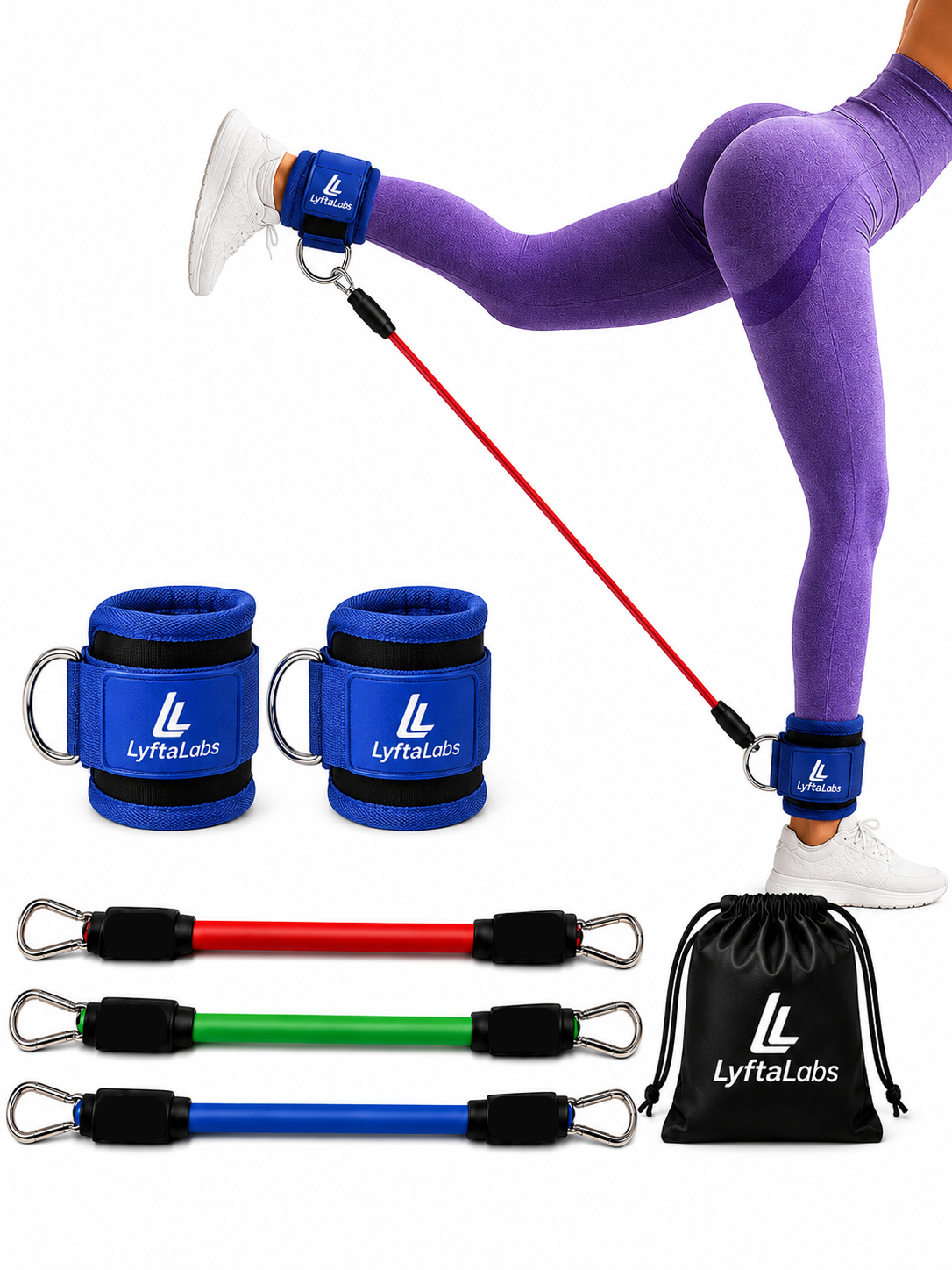 LyftaLabs™- Build Curves Ankle Cuff Resistance Band (6pcs)